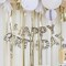 Gold Happy Birthday Fringe Banner 8 Ft – Metallic Gold Birthday Decor for Milestone Parties & Events